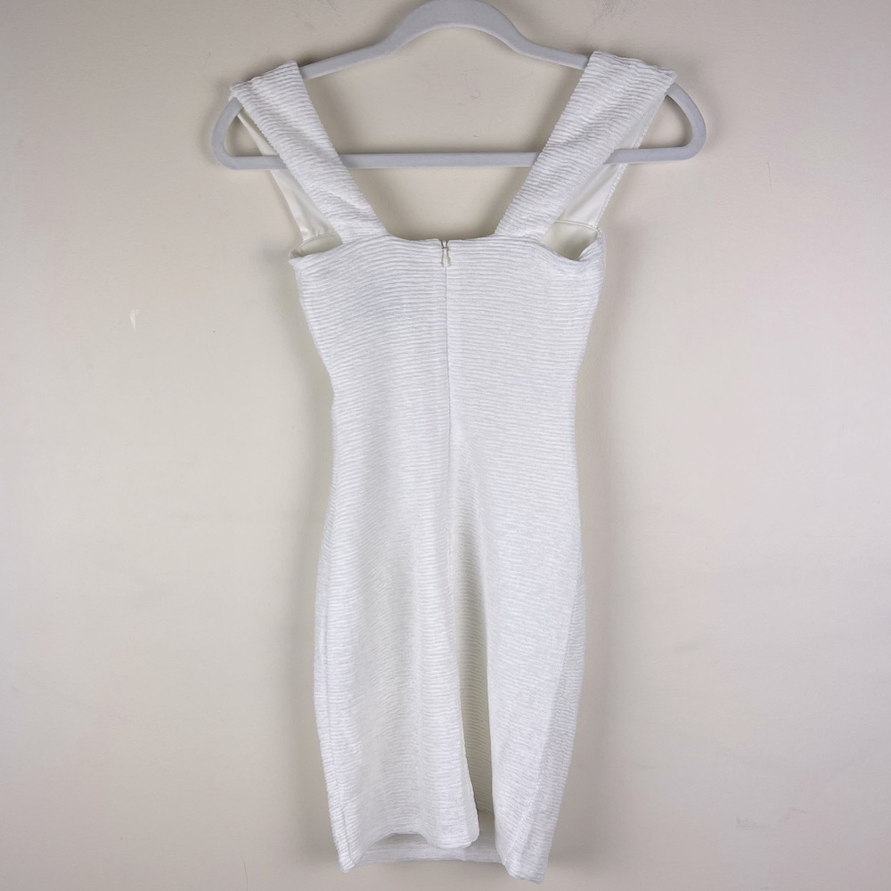 Rumer | Little White Dress LWD Textured Cut Out Rae Mini Dress | XS - Picture 5 of 9
